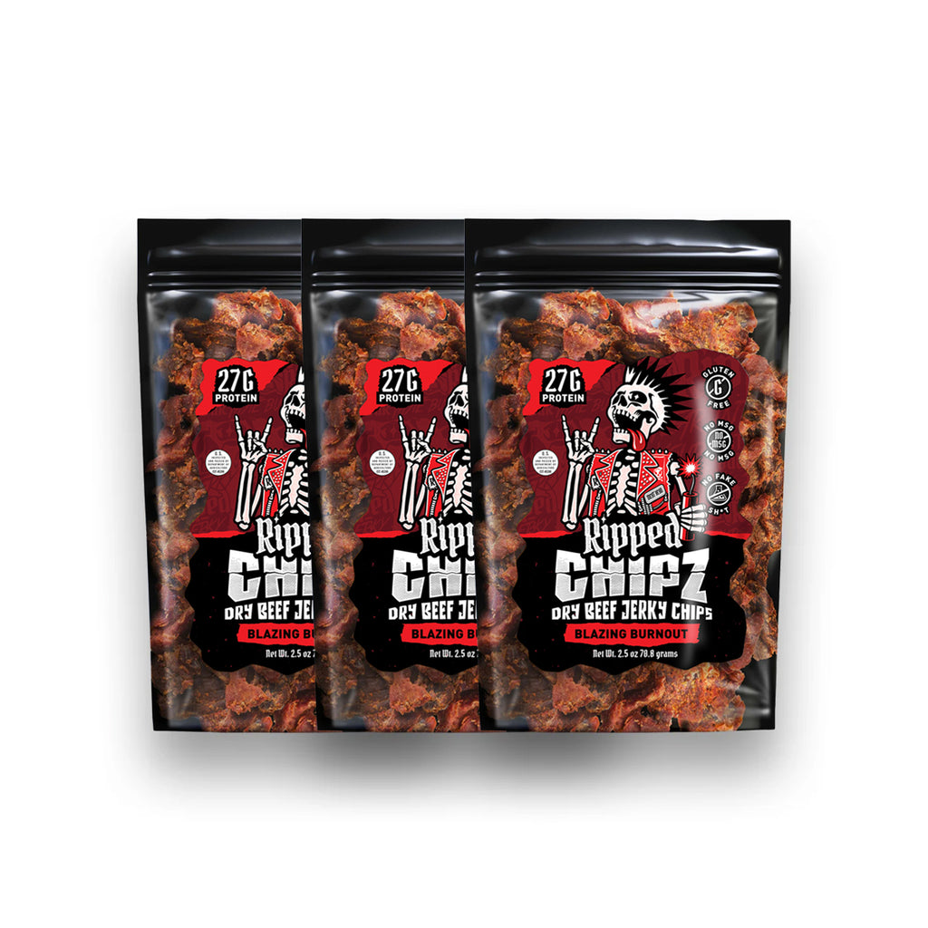 Blazing Burnout Dry Beef Jerky Chipz - 3pk