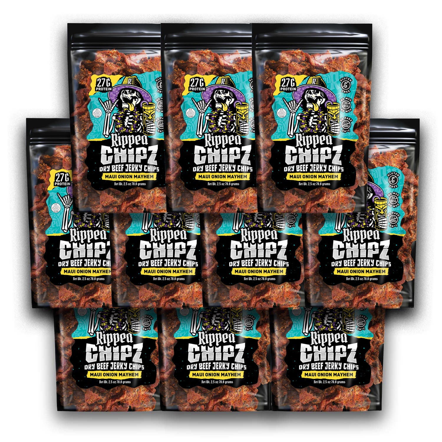 Dry Beef Chipz Maui Onion Mayhem  12 Pack Case