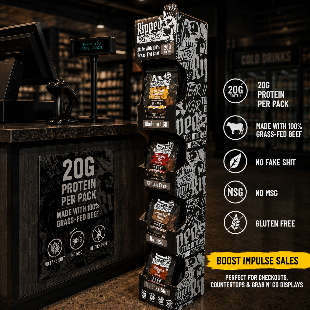 Ripped Jerky's Protein Power Tower - 48 Count