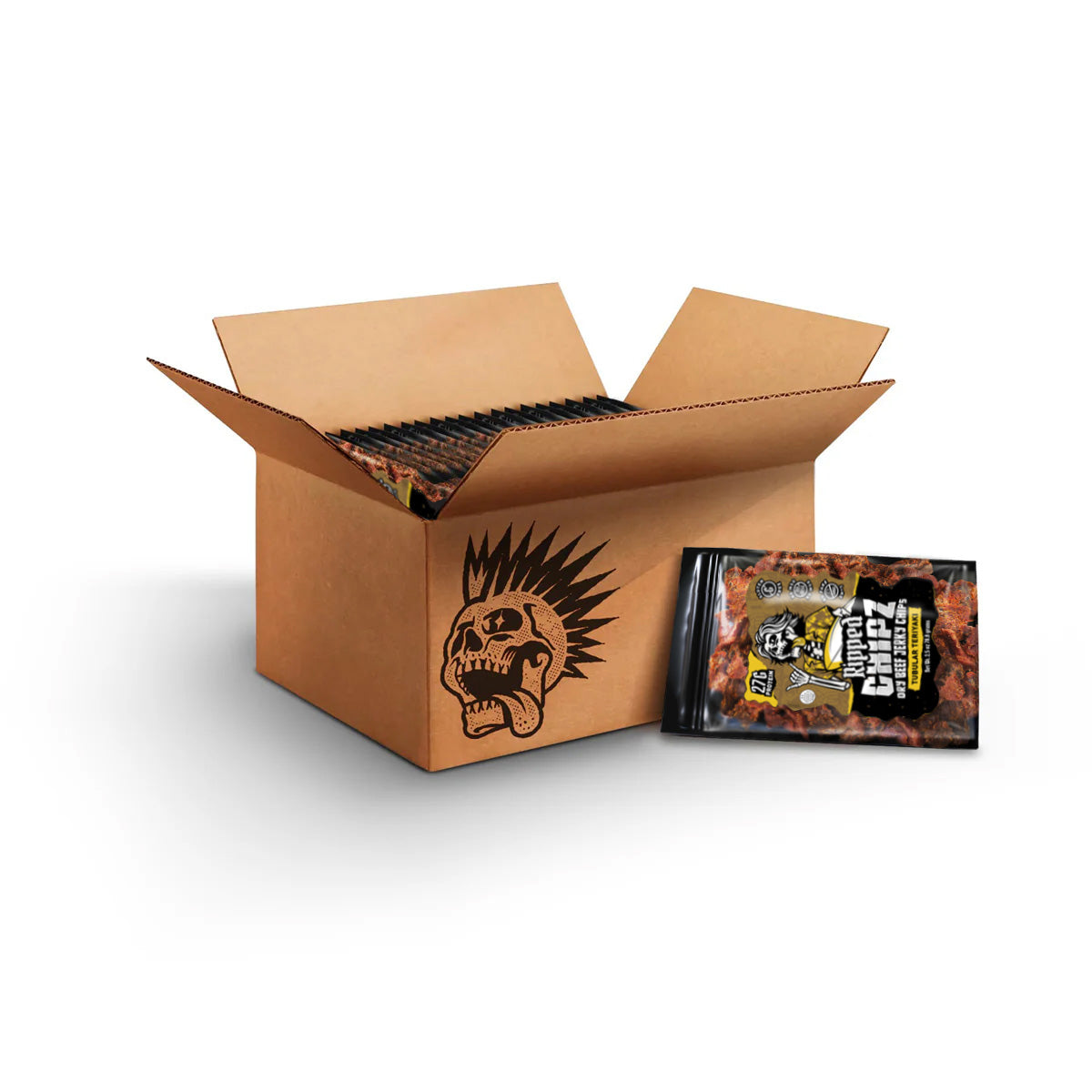 Ripped Jerky Dry Beef Chipz Tubular Teriyaki - 12ct Case