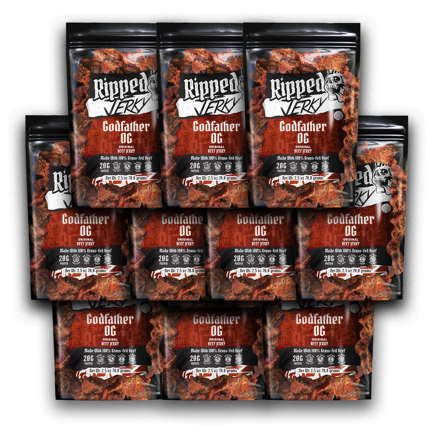 Caseog Ripped Godfather OG 12 Pack Case – Ripped Jerky